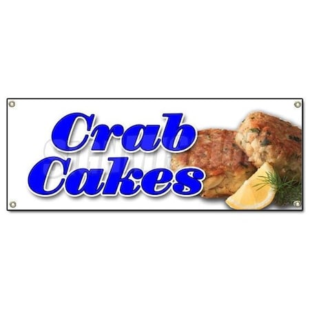 Signmission CRAB CAKES BANNER SIGN crabs cake seafood signs Maryland fried sandwich B-Crab Cakes